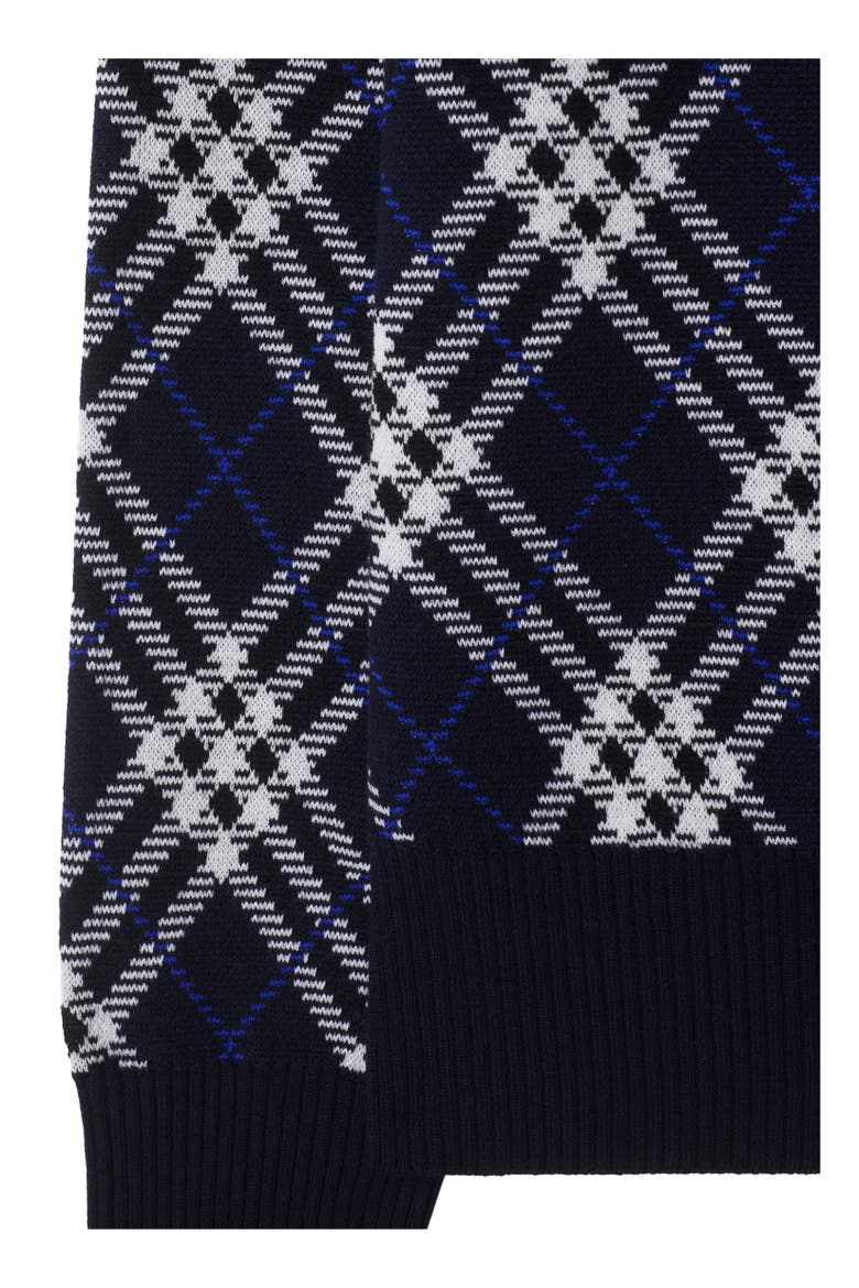 Check Wool Blend Sweater, Alternate, color, Ink blue
