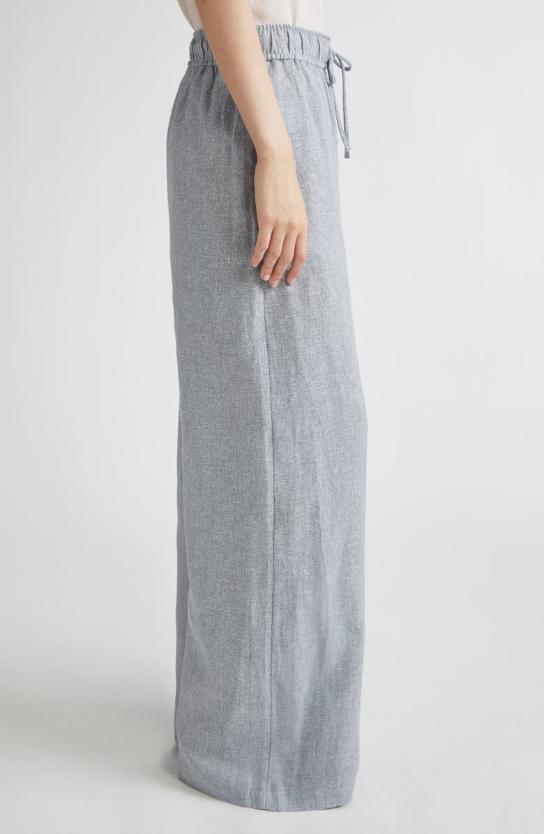 Reiss Willow Wide Leg Linen Blend Drawstring Pants, Alternate, color, Blue