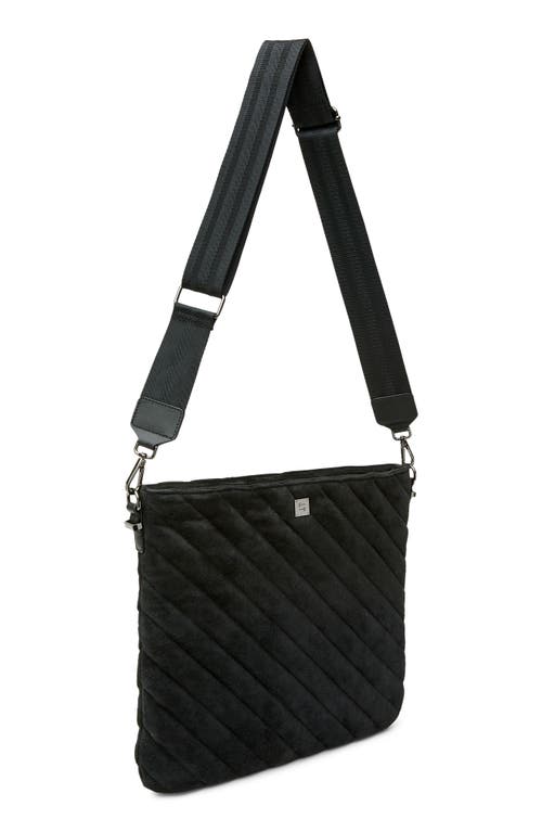 Think Royln Vip Quilted Suede Shoulder Bag In Black