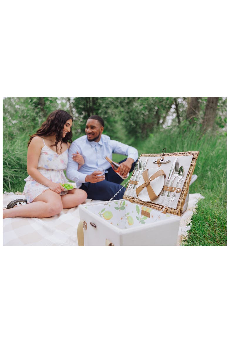 Lemongrove Picnic Basket, Alternate, color, WHITE