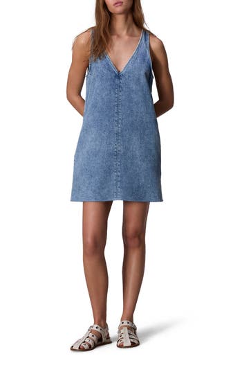 Rag & Bone Naia Sleeveless Denim Minidress In Mari