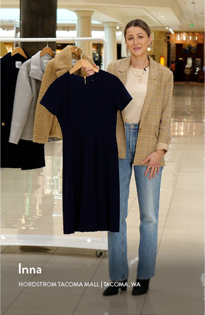Stretch Crepe Fit & Flare Dress, sales video thumbnail