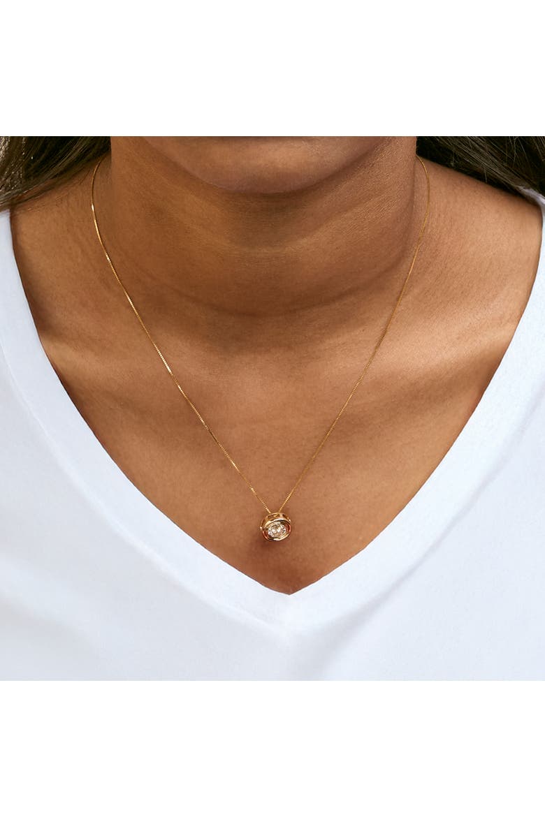 14K Yellow Gold 1 3/8 Cttw Bezel Set Round Diamond Solitaire Pendant Necklace, Alternate, color, Yellow