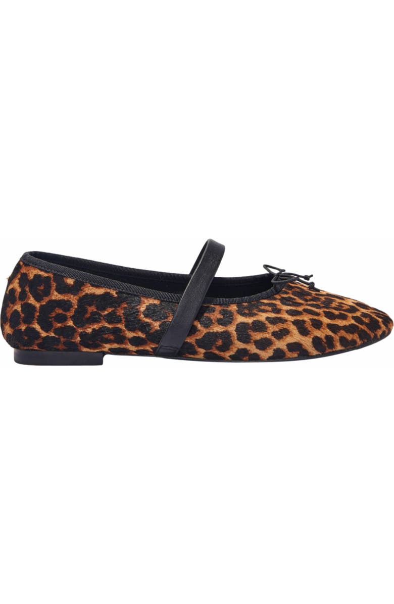 maje Leopard-effect leather ballet flats, Main, color,