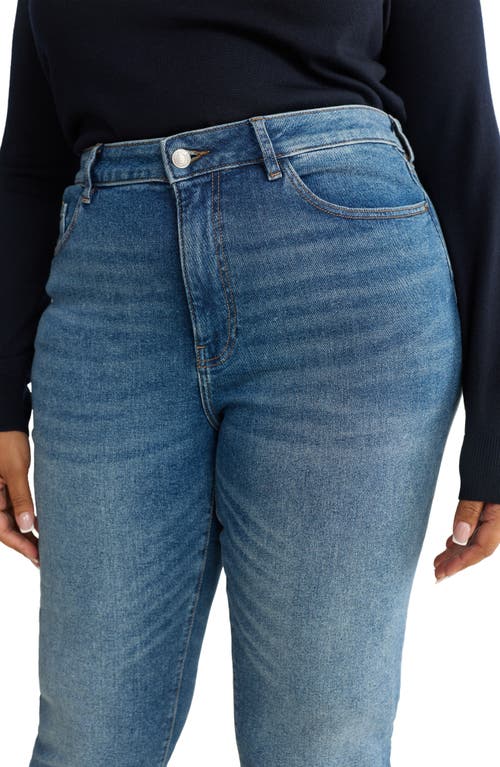 Warp & Weft Warp+weft Nao Raw Hem High Waist Crop Bootcut Jeans In Blue