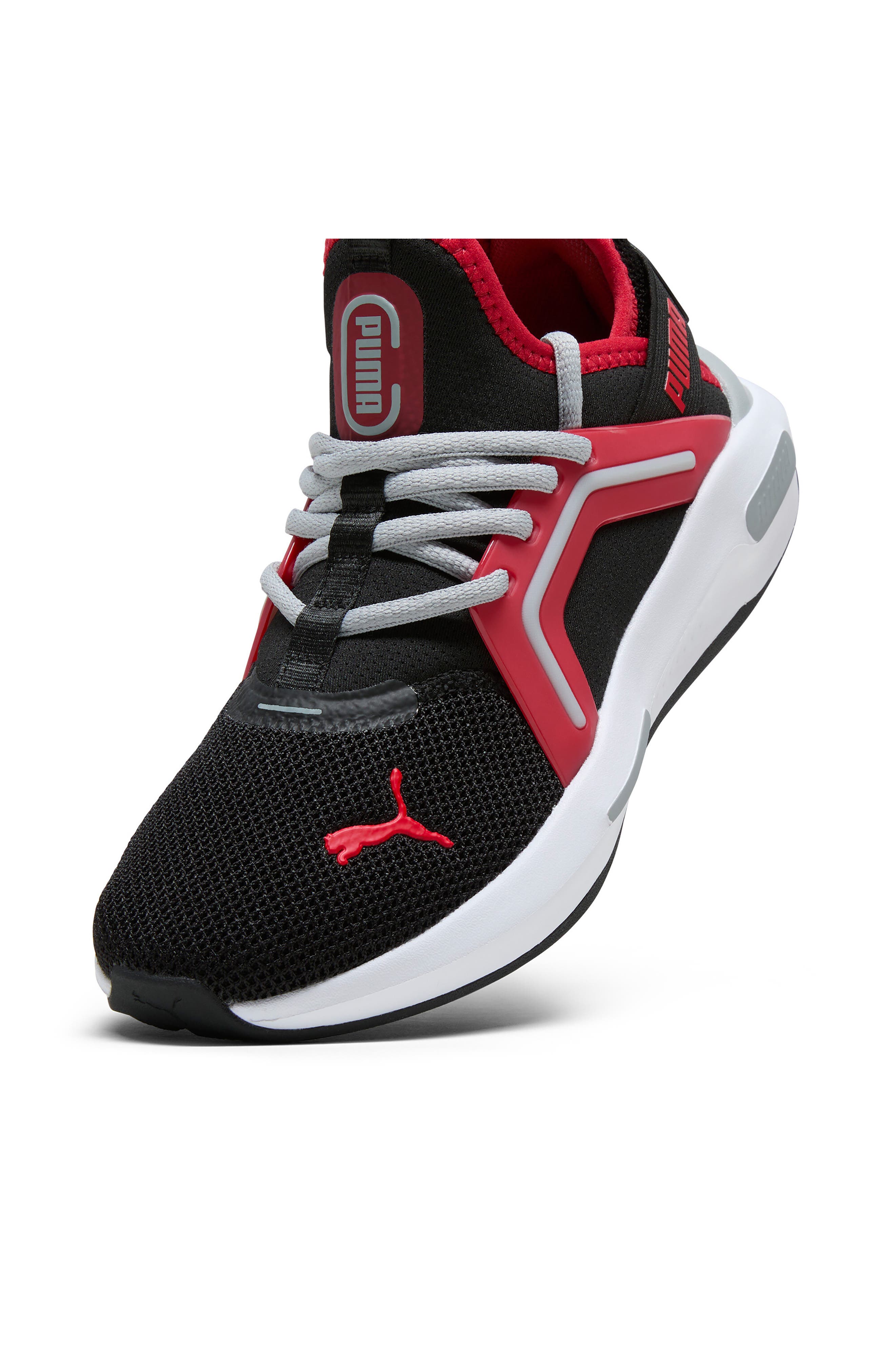 PUMA Kids' Softride Enzo 5 Sneaker, Alternate, color, Puma Black/ Mid Gray/ Red