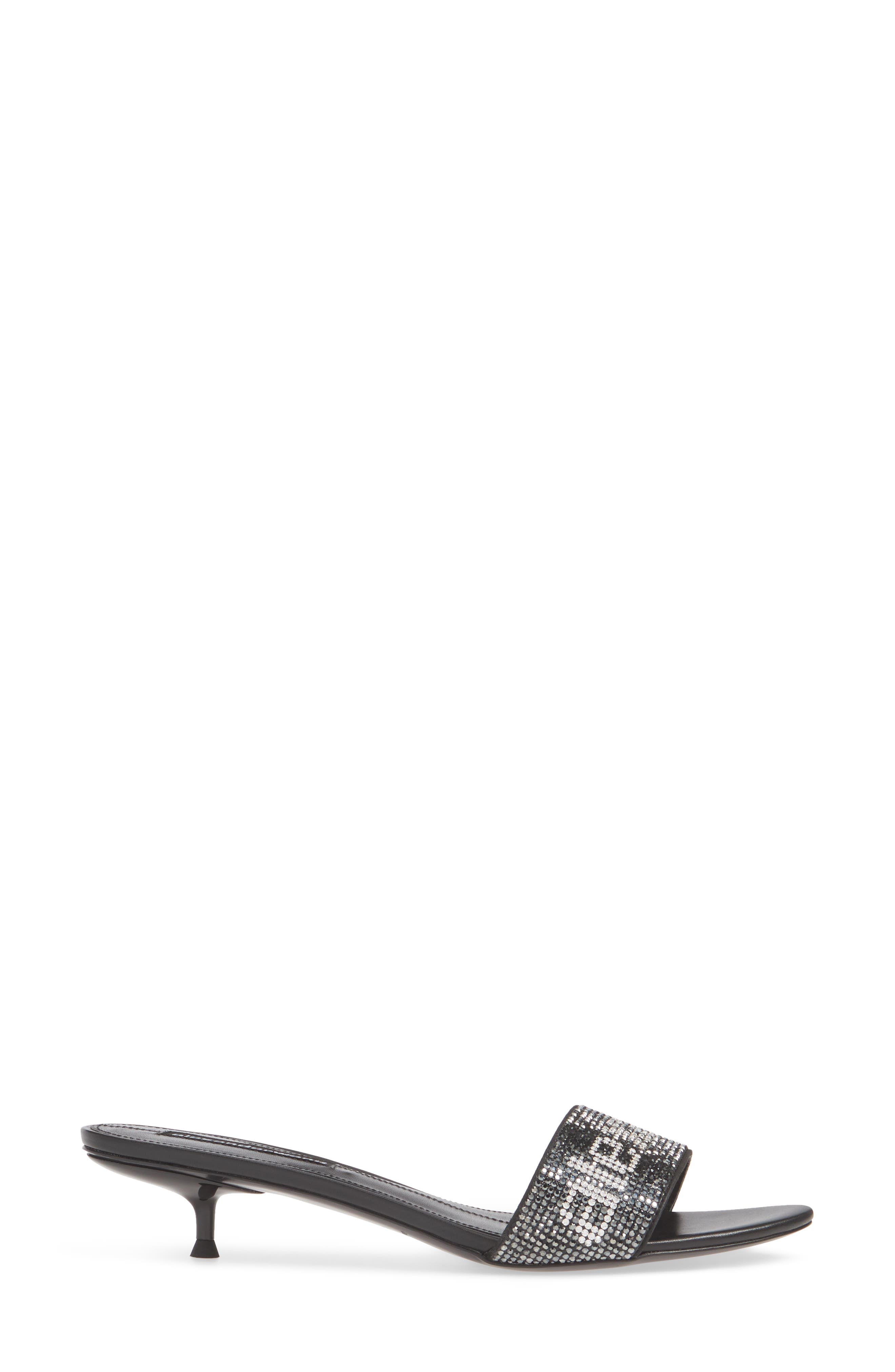 Alexander Wang Jo Crystal Logo Slide Sandals, Alternate, color, 