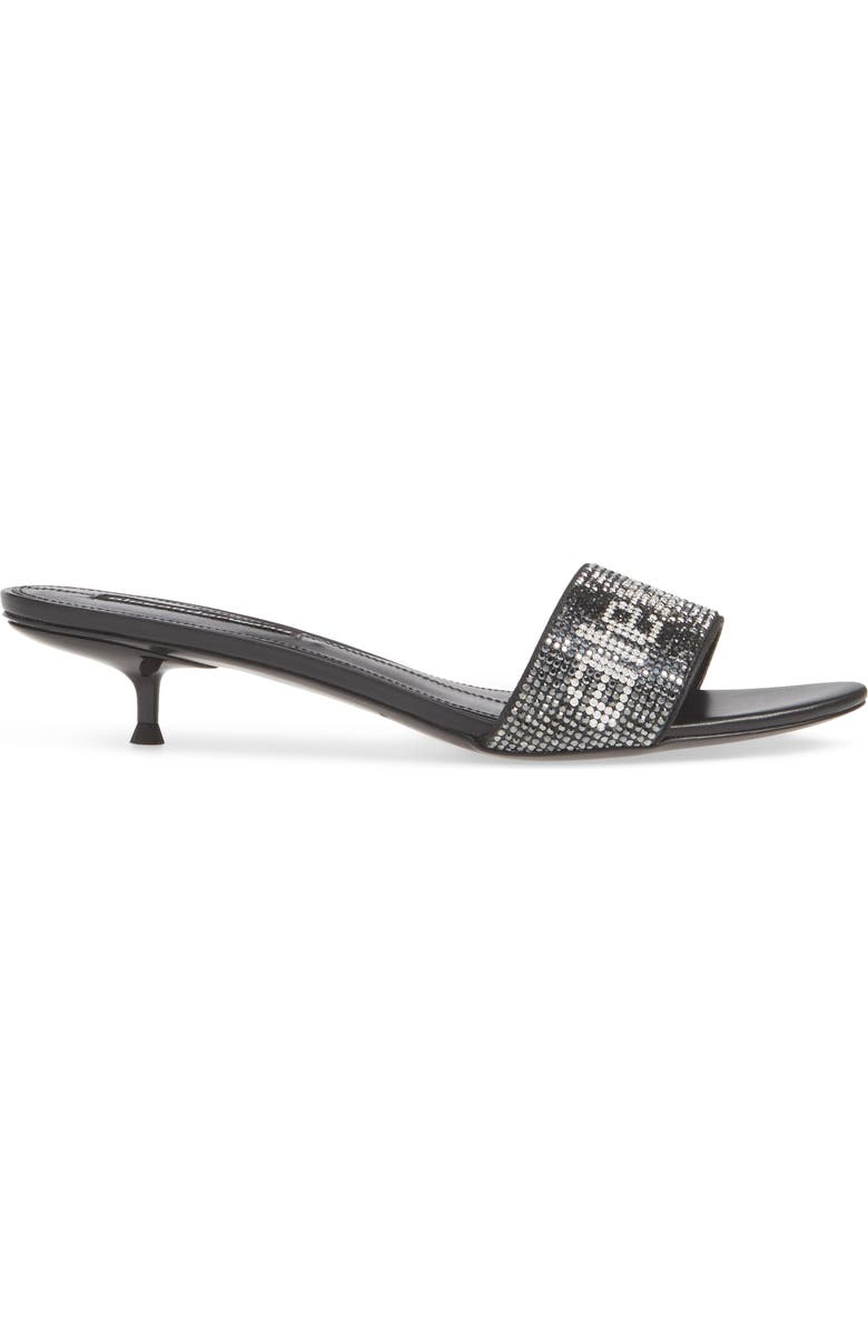 Alexander Wang Jo Crystal Logo Slide Sandals, Alternate, color,