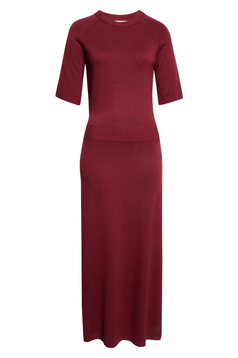 Wendy Wool Sweater Midi Dress, Alternate, color, CRANBERRY