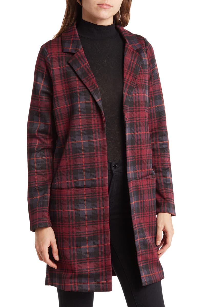 MELLODAY Plaid Jacquard Knit Topper, Main, color, 