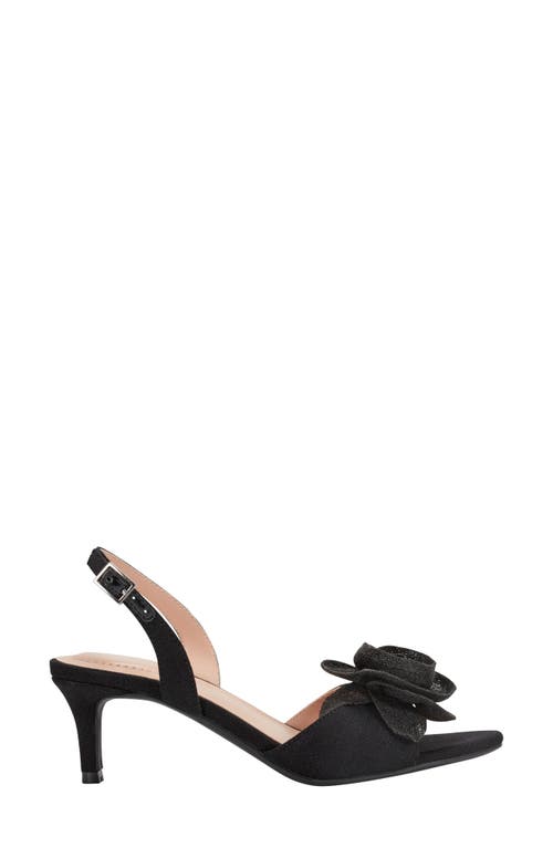 Bandolino Marette Rosette Kitten Heel Slingback Sandal In Black 001