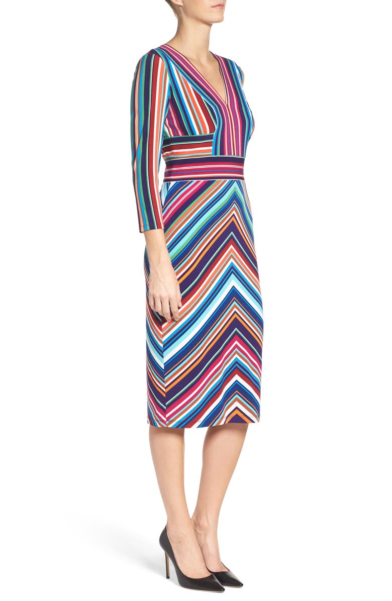 Maggy London Stripe Midi Dress, Alternate, color, 