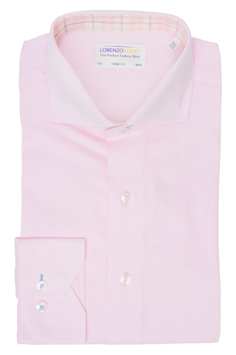 Solid Textured Slim Fit Dress Shirt, Alternate, color, PINK