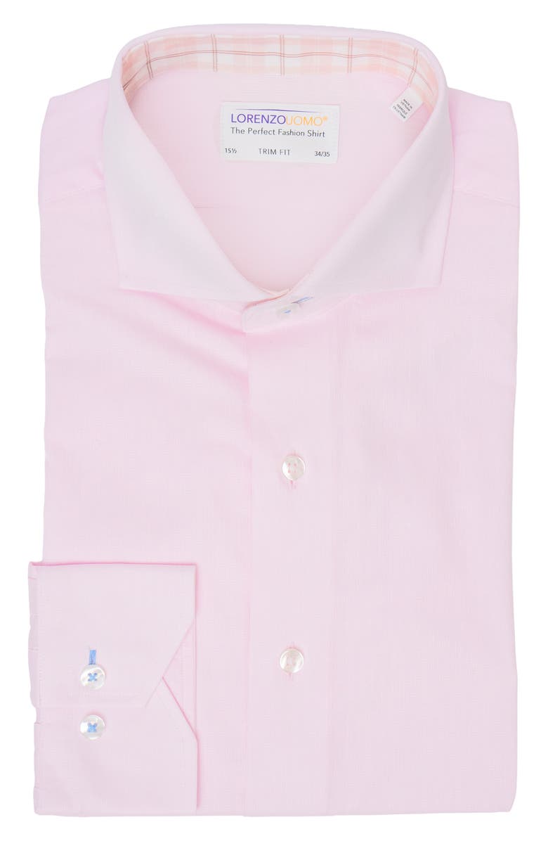 Lorenzo Uomo Solid Textured Slim Fit Dress Shirt, Main, color, Pink