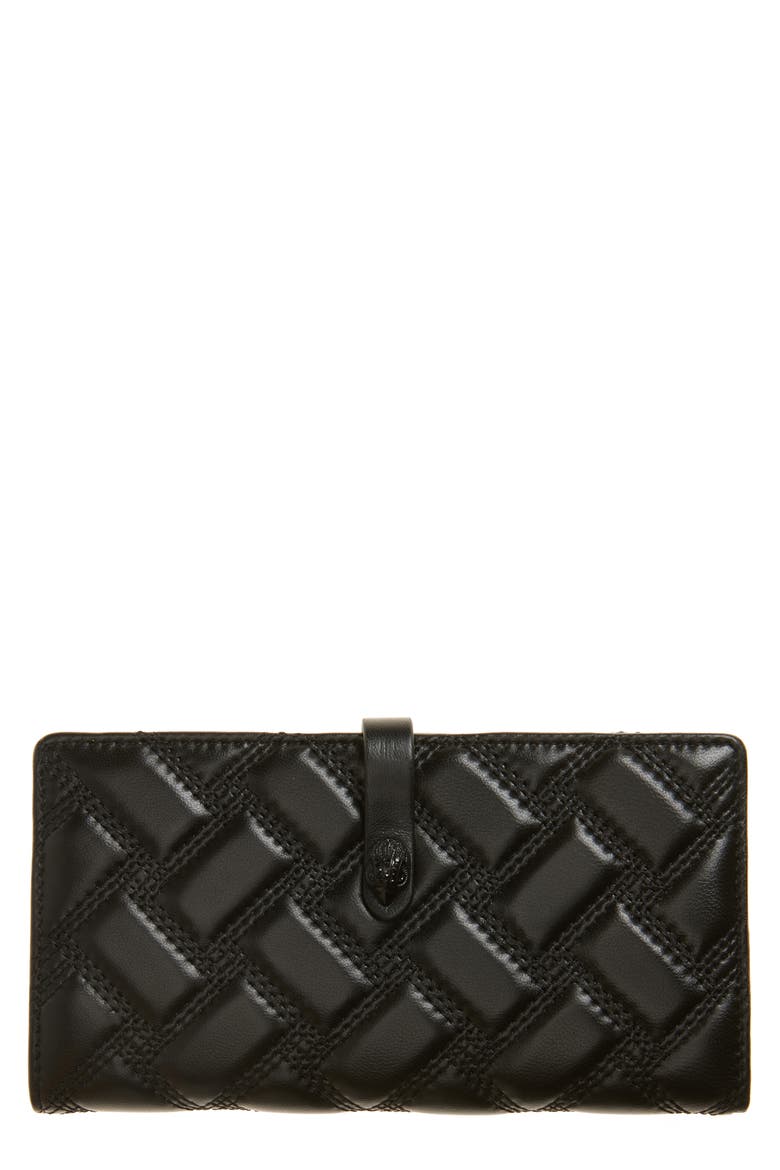 Quilted Leather Bifold Wallet, Main, color, BLACK