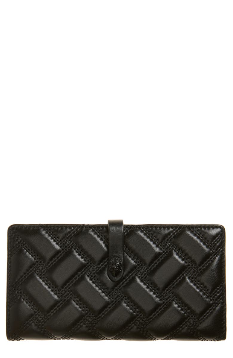 Kurt Geiger London Quilted Leather Bifold Wallet, Main, color, Black