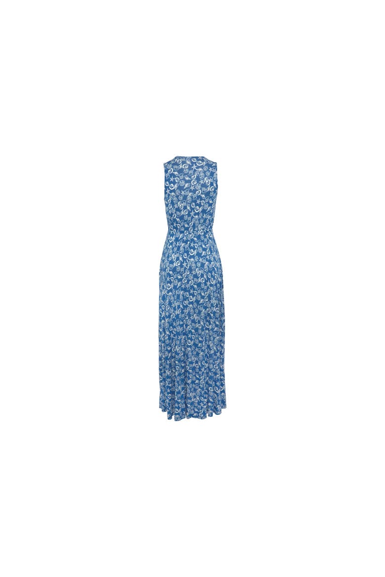 Sleeveless V-Neck Maxi Dress, Alternate, color, Blue-Printed