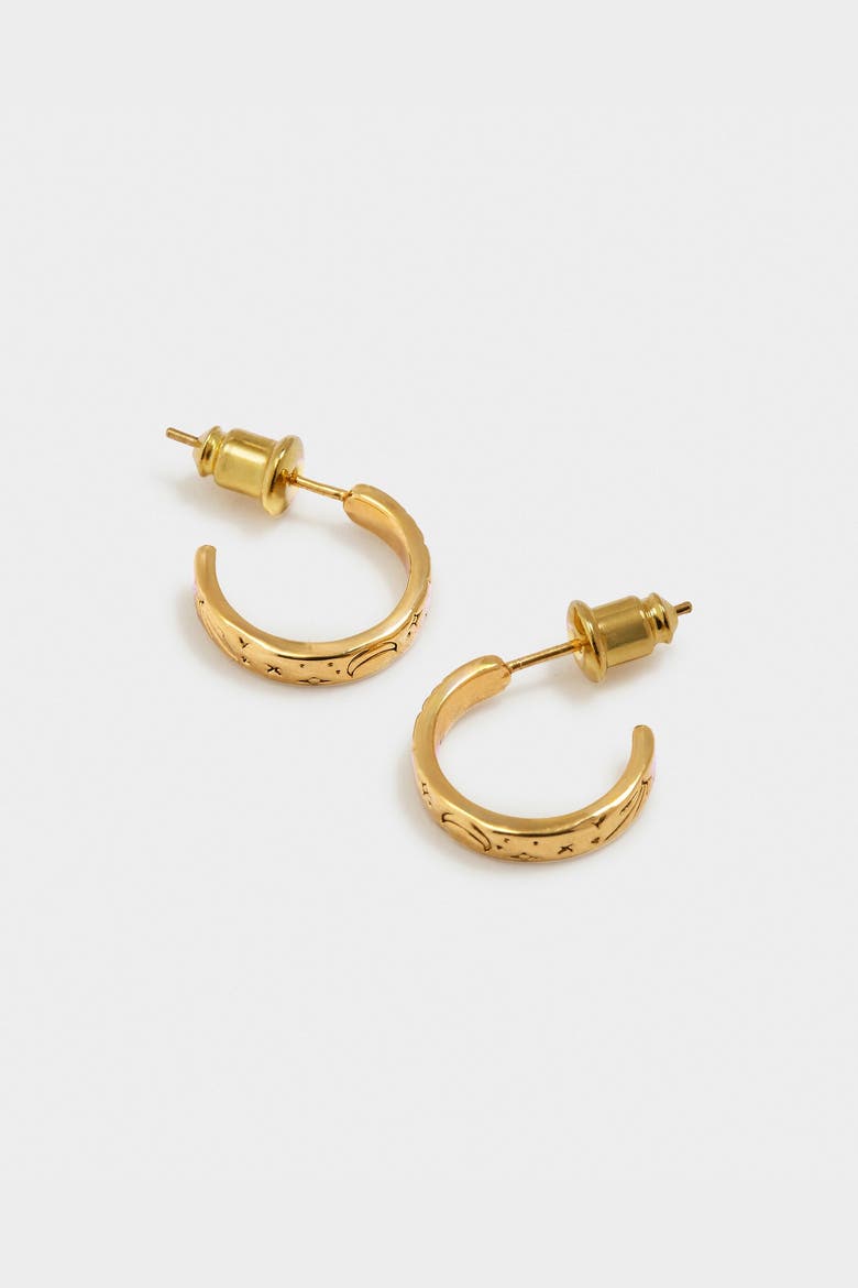 Luna Waterproof Gold Hoop Earrings, Alternate, color, Gold