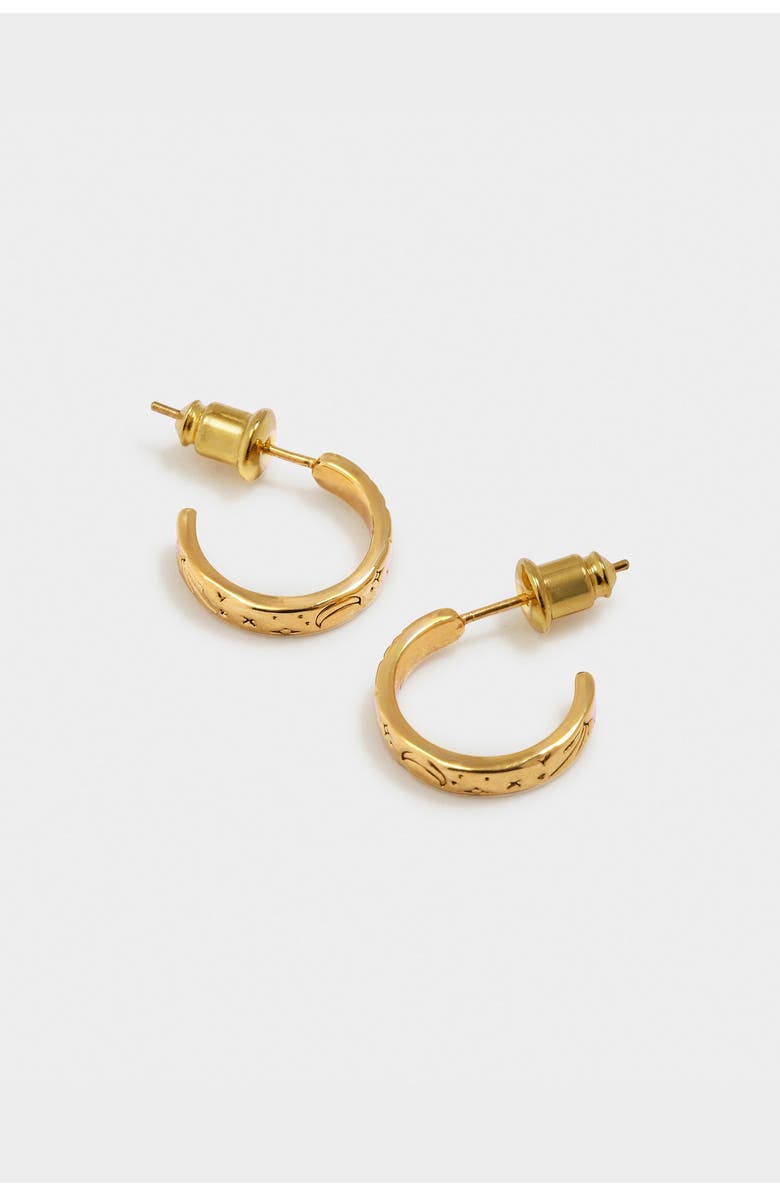 Katie Loxton Luna Waterproof Gold Hoop Earrings, Alternate, color, Gold