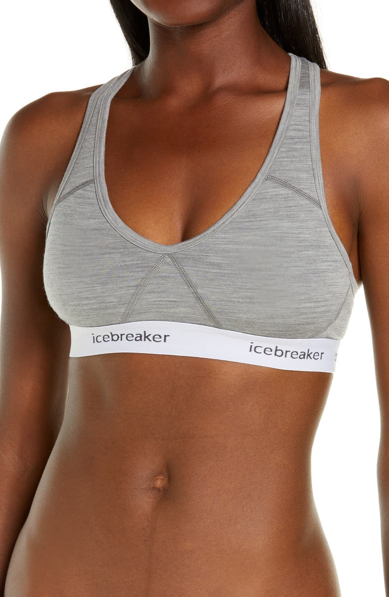 Icebreaker Sprite Wool Blend Racerback Sports Bra, Main, color, 