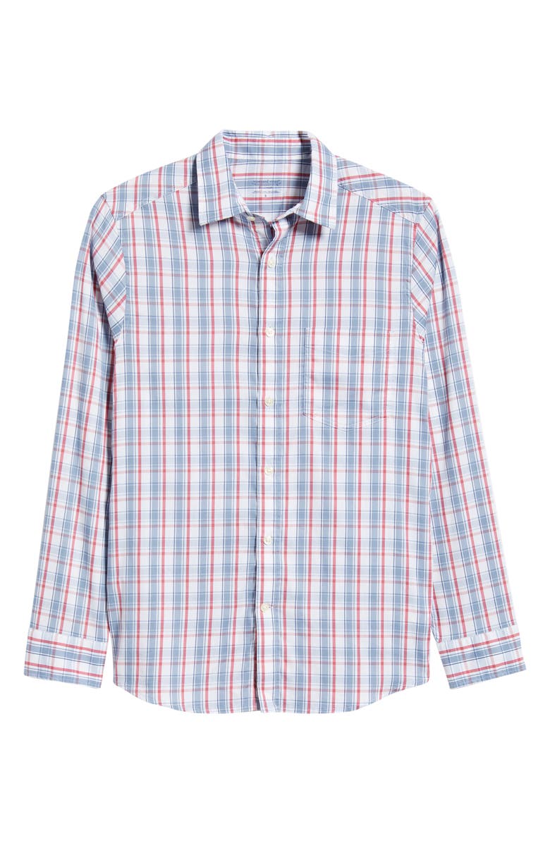 vineyard vines Higgs Beach Plaid Performance Button-Up Shirt, Main, color, Mariner