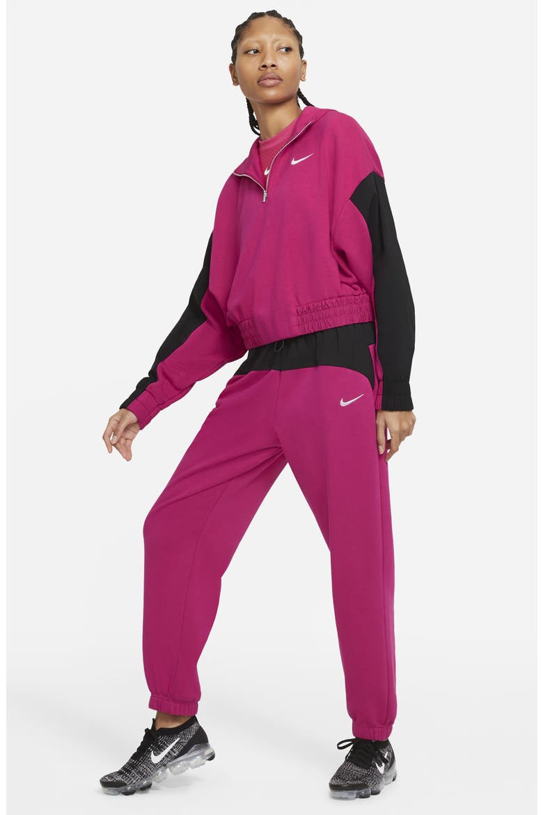 Sportswear Icon Clash Pullover Hoodie, Alternate, color, FIREBERRY/ BLACK/ WHITE