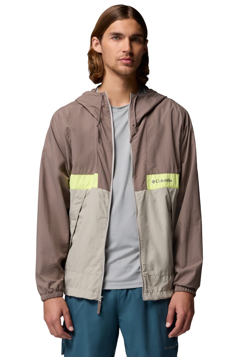 Spire Valley Water Repellent Windbreaker, Alternate, color, IRON/ FLINT GREY/ NEON LIGHT