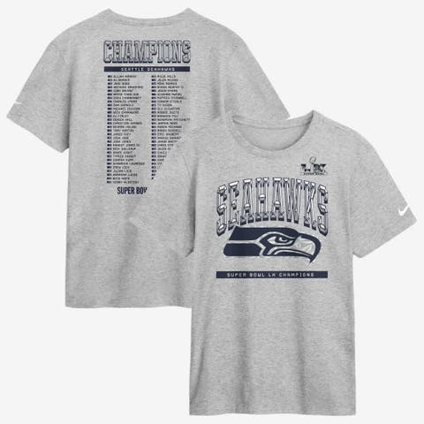 Men's Nike  Heather Gray Seattle Seahawks Super Bowl LX Champions Ice Classic Roster T-Shirt
