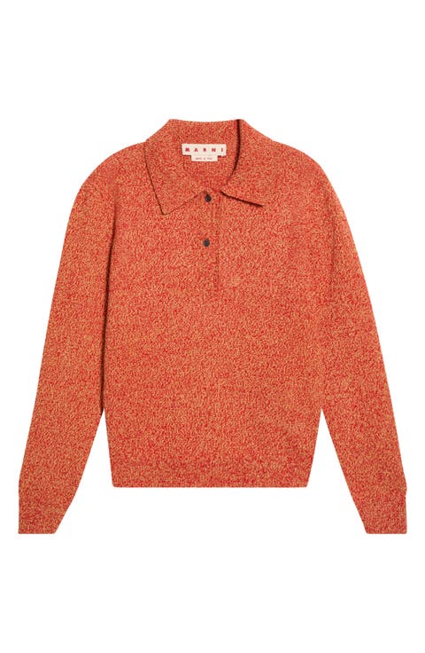 Virgin Wool & Cashmere Polo Sweater
