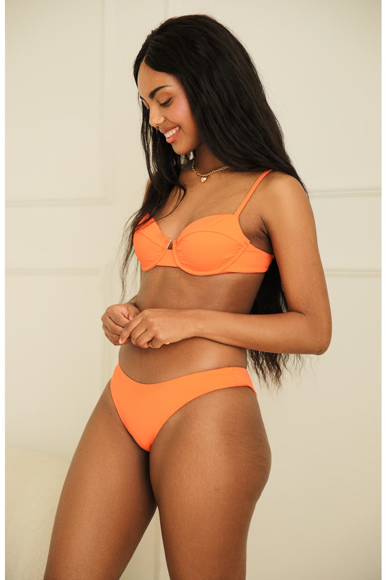 Nocturnal Cheeky Bikini Bottom, Alternate, color, Blood Orange