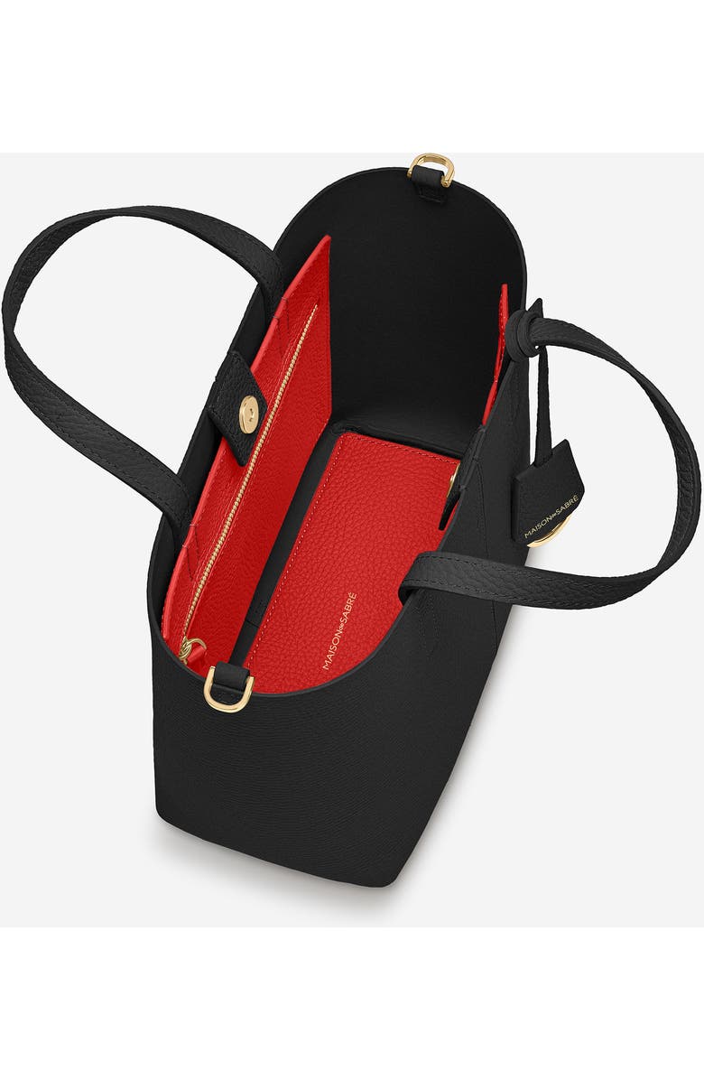 MAISON de SABRÉ Small Leather Soft Tote, Alternate, color, Rouge Noir