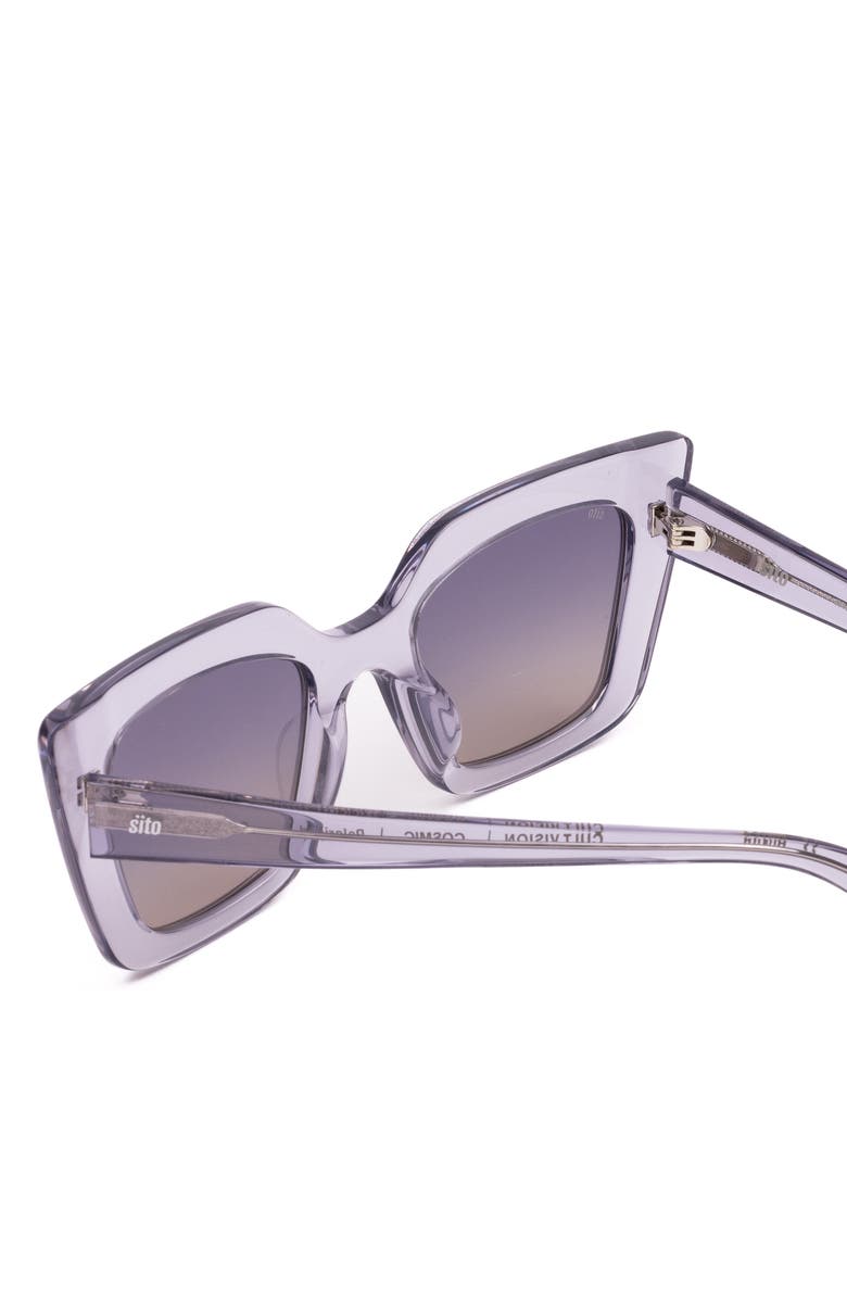 Sito Shades Cult Vision 51mm Polarized Gradient Cat Eye Sunglasses, Alternate, color, Clear/Purple