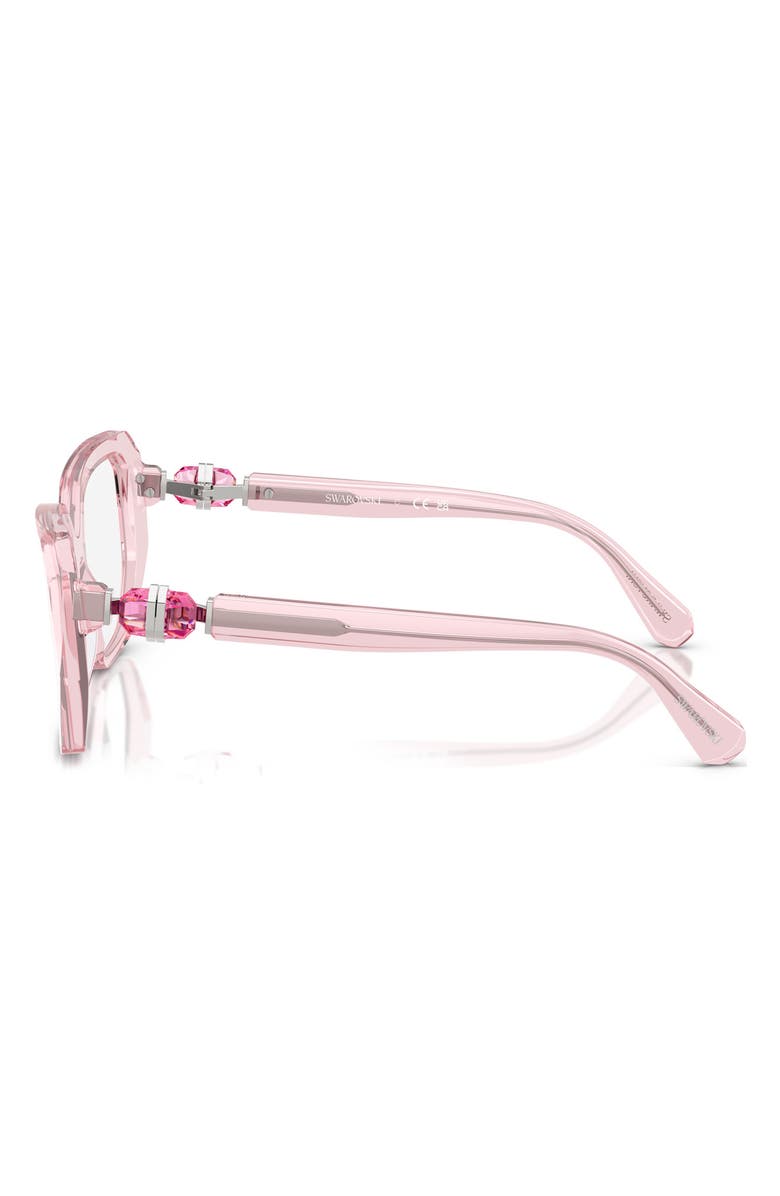 Swarovski 53mm Geometric Optical Glasses, Alternate, color, Trans Pink