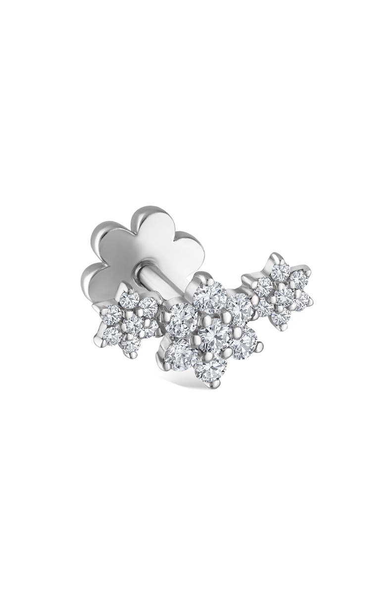 MARIA TASH Diamond Flower Threaded Helix Stud Earring, Main, color, 