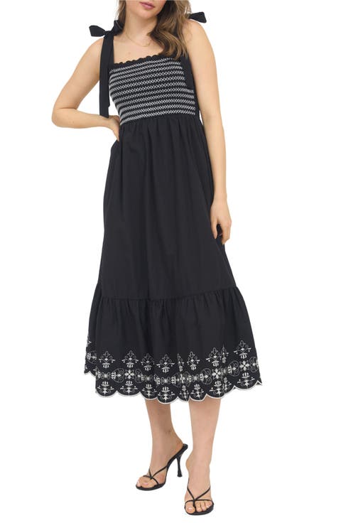 Embroidered Smocked Dress