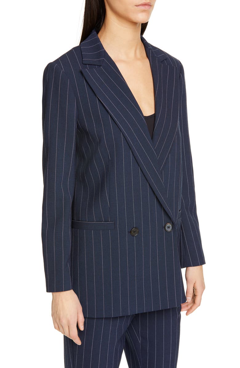 Ganni Stripe Suiting Blazer, Alternate, color, 
