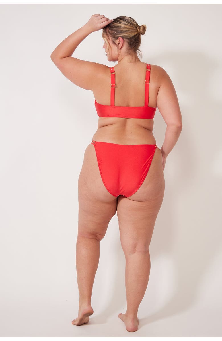 Villa Fresca Cara Bikini Swimsuit Top, Alternate, color, Chili