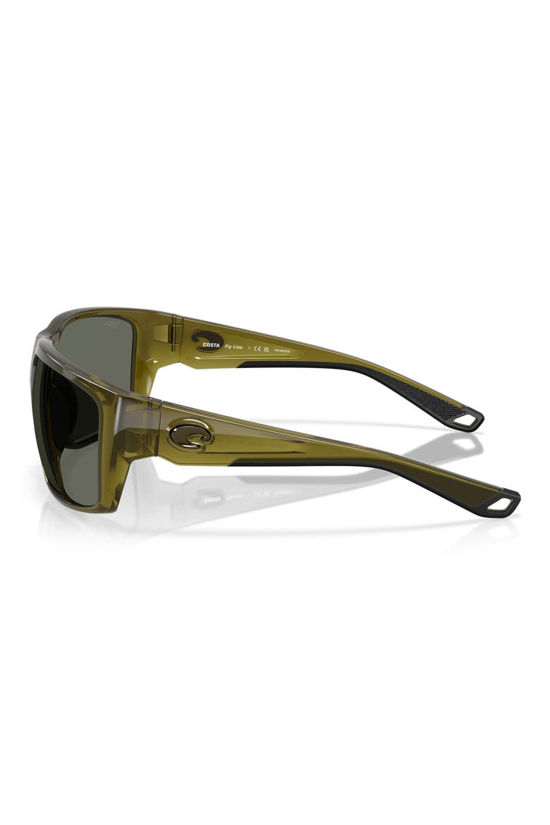 64mm Polarized Rectangular Sunglasses, Alternate, color, SEAGRASS / GRAY