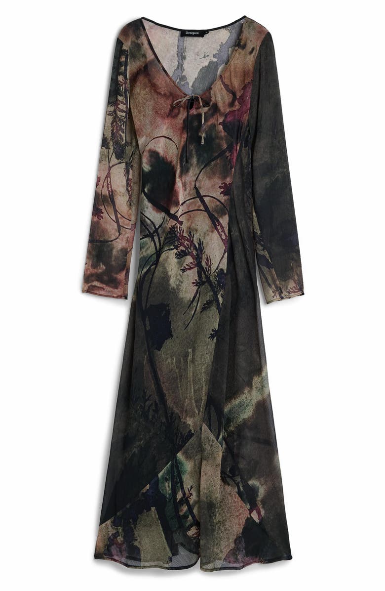 Desigual Abstract Print Long Sleeve Dress, Alternate, color, 