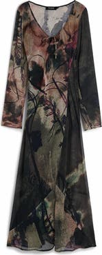 Desigual Abstract Print Long Sleeve Dress