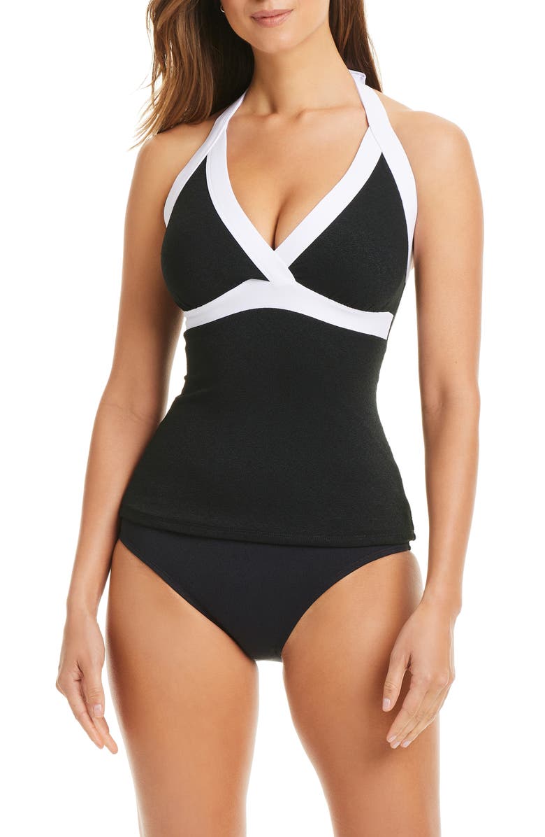 BLEU by Rod Beattie Halter Tankini, Alternate, color, Black