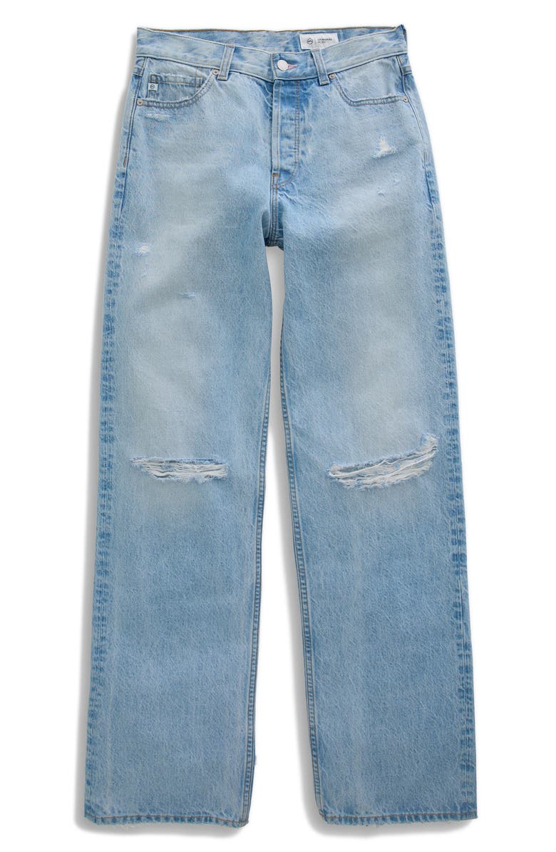 AG Billie Ripped Straight Leg Jeans, Alternate, color, Soft Focus Destructed