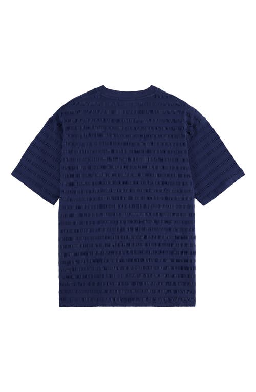 Scotch & Soda Texture Stripe T-shirt In Burgundy