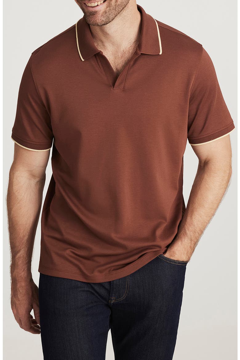 Riviera Tipped Pima Cotton Polo, Main, color, CAPPUCCINO