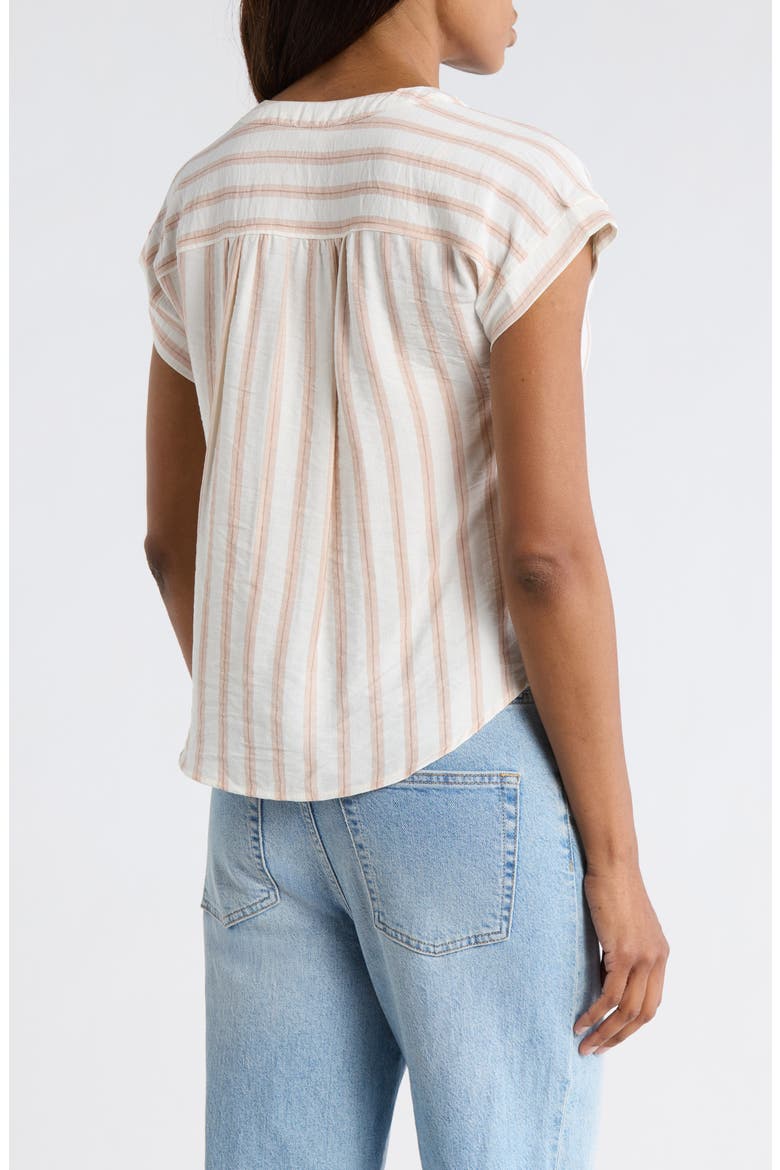 Stripe Button-Up Shirt, Alternate, color, KHAKI