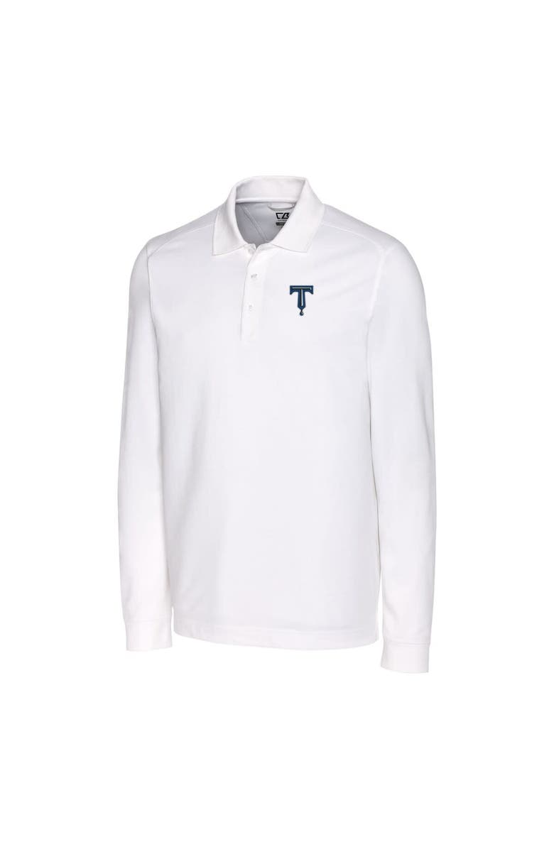 Cutter & Buck Men's Cutter & Buck  White Tulsa Drillers Advantage Tri-Blend Pique Big & Tall Long Sleeve Polo, Alternate, color, 