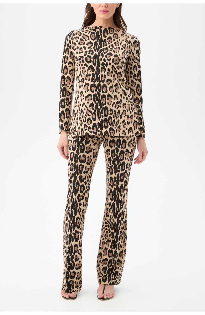 Trina Turk Legend 3 Boat Neck Leopard Top, Alternate, color, Multi