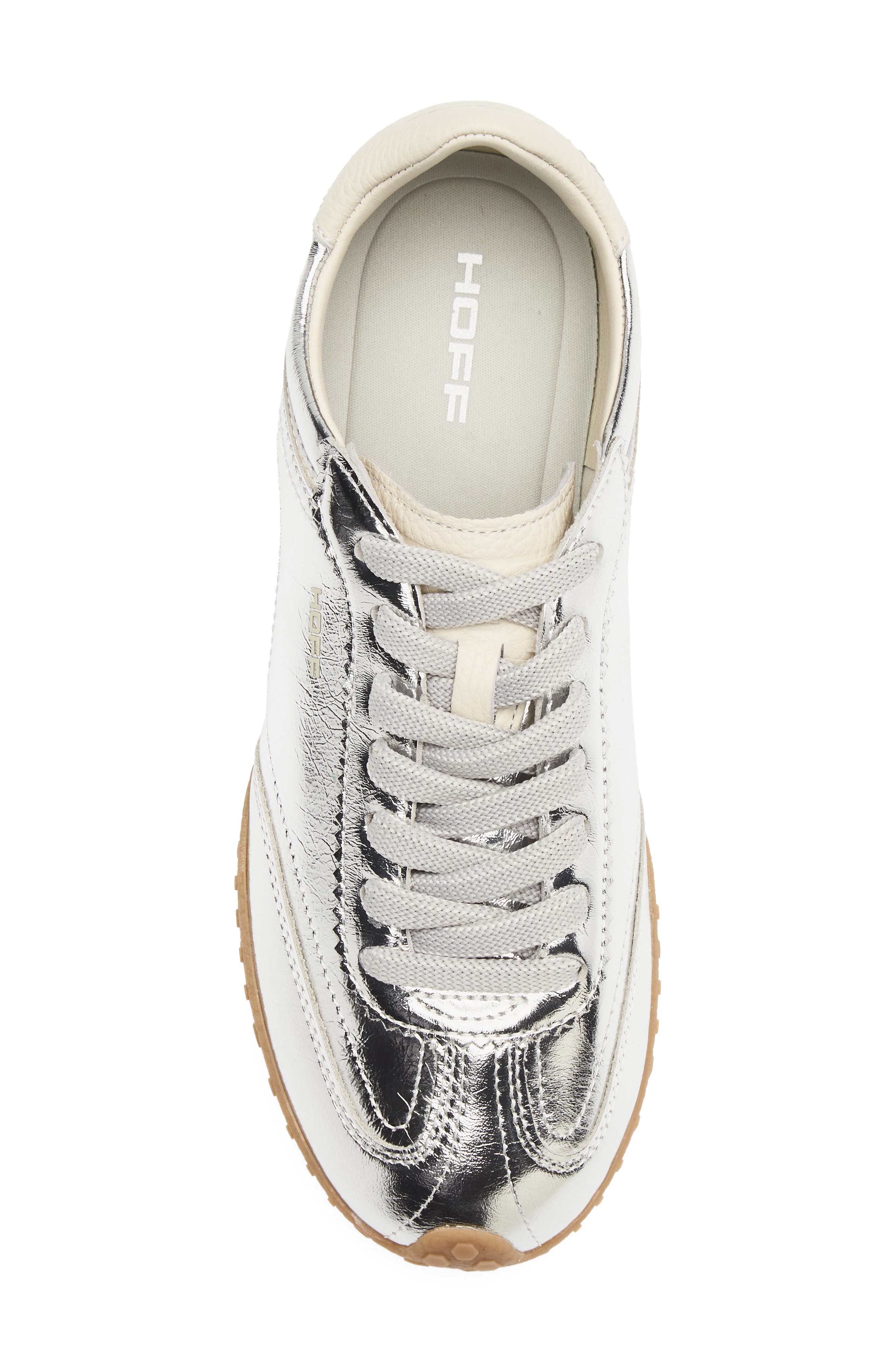 Gender Inclusive Bridge Leather Sneaker, Alternate, color, SILVER
