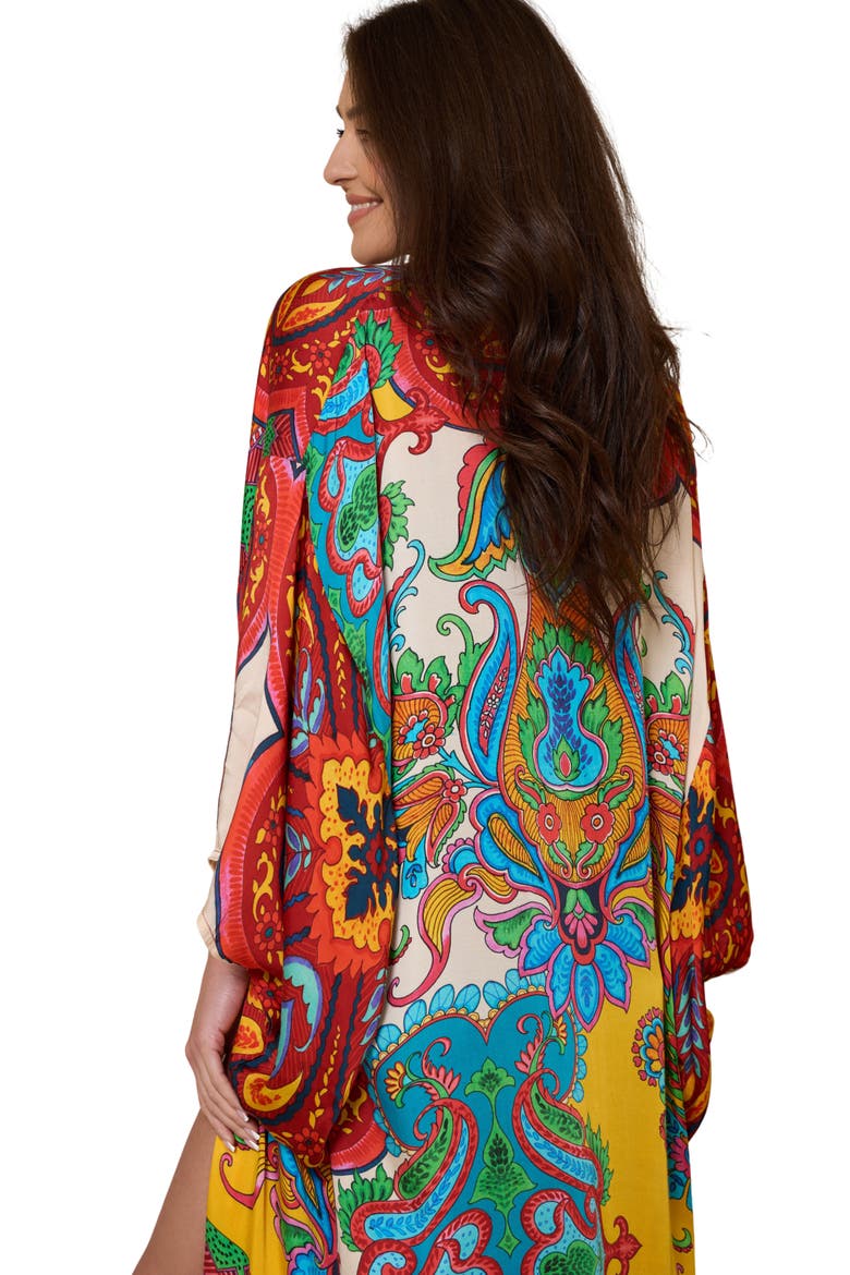 Medallion Print Duster, Alternate, color, ORANGE