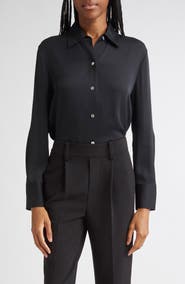 Vince Stretch Silk Button-Up Shirt